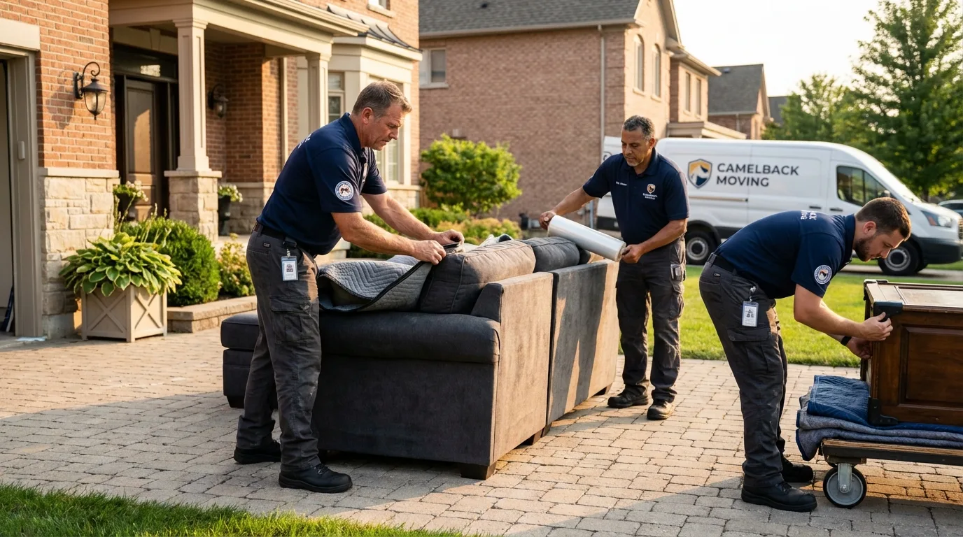 Large estate moving crew wrapping furniture in Ellaville, GA