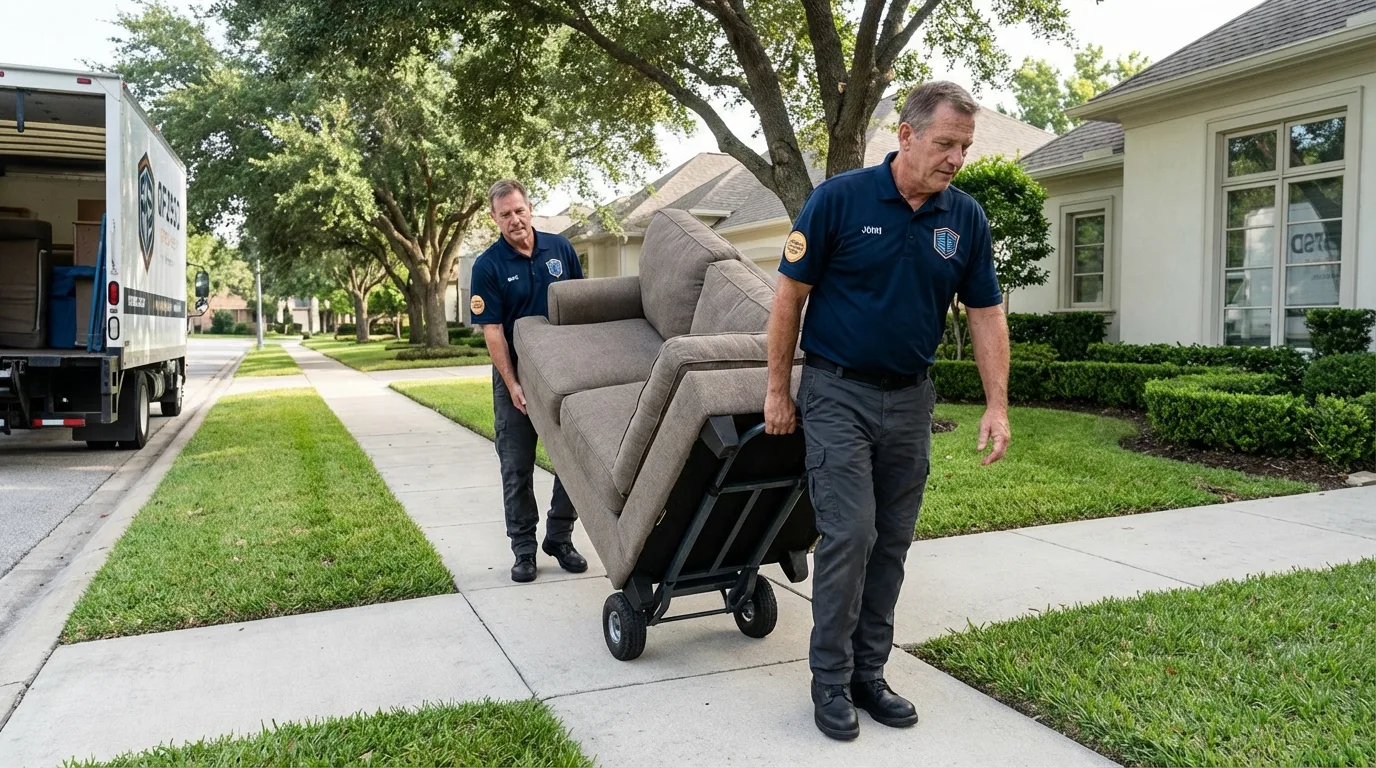 Local residential moving crew loading furniture in Ellaville, GA